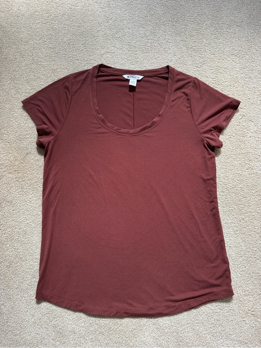 Athleta Short Sleeve Scoop Tee - Wine